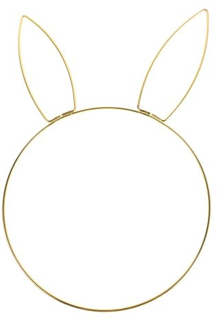 GARVALON Hasenkopf-Reifen Kreisring Mit Hasenkopf Osterhasen-Kopfschmuck Osterhasen-kopfkranz Hasenkopf Rundes Osterhasen-metallkranz Hasenkopf Metallkranz Hasenkopfring Eisen Golden