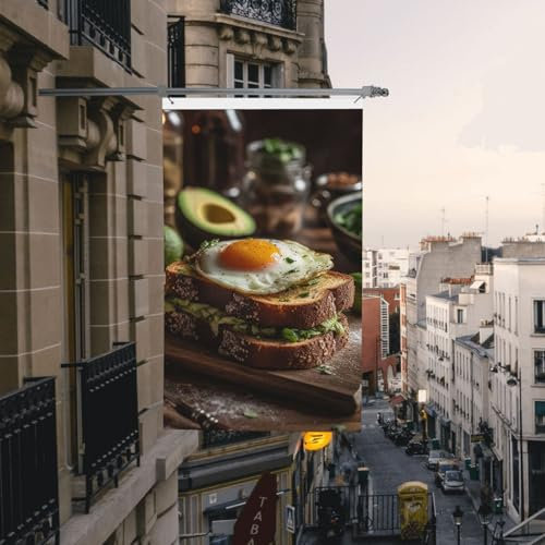 Wetterfest Themenflagge Leckeres Essen Extrem strapazierfähig Outdoor Flagge 90 cm x 150 cm für Terrasse,Startseite,Grillwetter