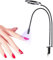 LED Gooseneck Flash Cure Light with Clamp, Manicure Table Lamp, Desk Lamp for Nail Desk, Eyelash Extensions, Skincare and Tattoo, 360° Adjustable, Curing Time 1-3S,Black
