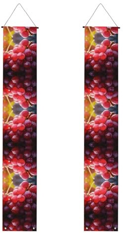 Cartel de porche con diseño de uva roja de WZYWHJ para colgar en la pared, letrero de puerta, para exteriores, interiores, patio, fiesta, 12 x 71 pulgadas