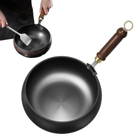 Big Belly Pot - Wok Pan, Large Round Planter | Non Stick Cooking Stir Fry Wok Pans, Iron Tool Heat Resistant Cookware Daily Use for Induction Cooktop Electric Stove Meal Pork Chicken Making