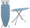 DEWINNER Table à Repasser Pliable 120 x 45 cm,Housse géométrique 100% Coton à la Mode, Verrouillage Sécurisé,7 Niveaux De réglage De La Hauteur,Repassage Pratique pour Un Usage Domestique(Bleu)