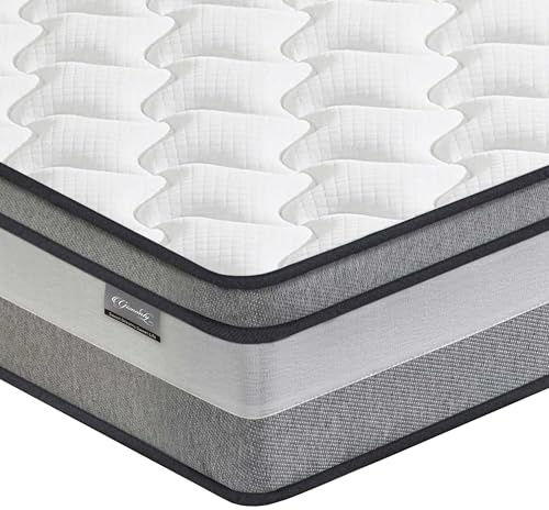Giovanly Double Mattress,Hybrid Mattresses in a box with Memory Foam,Medium Firm, Individual Pocket Spring with Breathable Knitted and Back Pain Relief,135x190x25CM