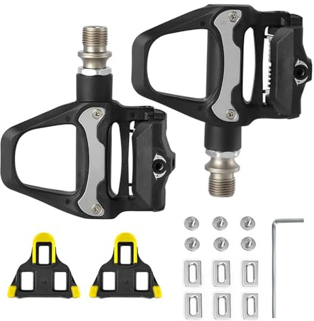 Geeignet für Mountainbikes, Schotterstraßen-SDS-Pedale, lockfreie Pedale, Straßenfahrradpedale - inklusive Cleats und Montagematerial