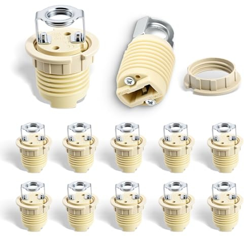 LteelDay12 Stück G9 Gewindekeramikfassung mit Metallhalterung & Ring | Kompatibel mit G9 LED, Halogen, CFL Lampen. Ideal als Ersatz für Decken- und Unterschrankleuchten.