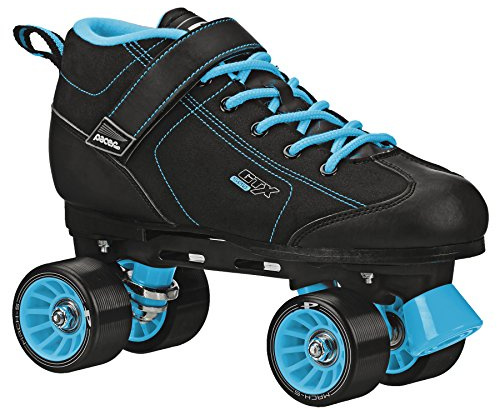 (Mens 6/Ladies 7, Teal) - GTX-500 Black and Teal Roller Skates