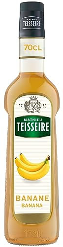 Sirop de Banane Mathieu Teisseire, pour boissons, cocktails, mocktails, smoothies, cafés, chocolats, milk-shakes, desserts, bouteille de 70cl