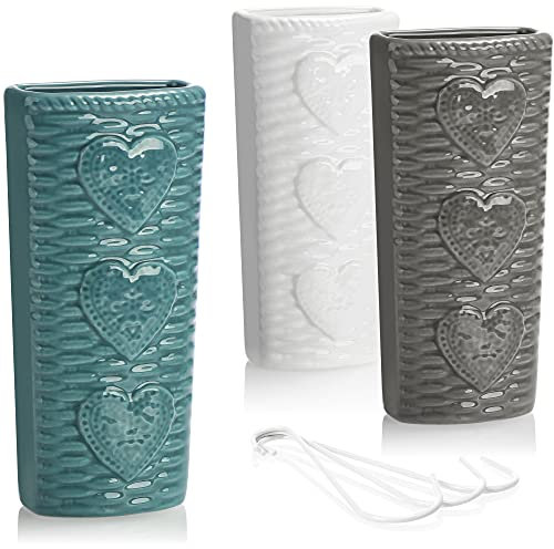 COM-FOUR® 3x Humidificateur d'air en céramique - évaporateur radiateur pour humidifier l'air - évaporateur chauffant en forme de cœur (3 pièces - coeur)