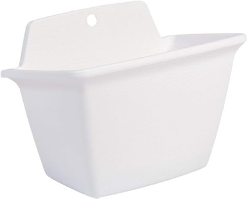 Iris Ohyama, Maceta, Jardinera de Pared con Sistema de Drenaje/Reserva de Agua, para la jardinería - Wall Planter250 - Blanco