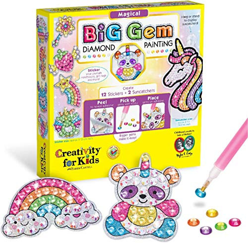 Kreativität für Kinder Big Gem Diamond Painting Set - Erstellen Sie Ihre eigenen magischen Aufkleber und Sonnenfänger - Diamantkunst für Kinder