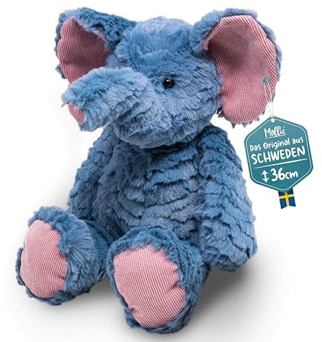 Mollis Kuscheltier - Elefant - 36 cm - Plüschtier-Elefant - Kinder-Kuscheltier - weiches Stofftier für Kinder und Babys