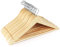 Homewit Kleiderbügel Holz 16 Stück Holzbügel Holzkleiderbügel Natur mit Rockkerben und Hosensteg, um 360° drehbarer Haken, rutschfest Holzkleiderbügel für Hemd Anzug, 44,5L X 23 B cm
