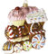 PPH 'IMP' Christbaumkugel Figuren Essen Lebkuchen Lokomotive 12cm