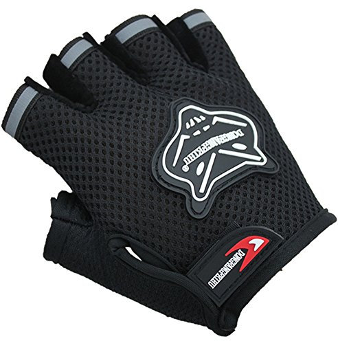 BXT Mädchen Jungs Halb Finger Fahrradhandschuhe Sport Gym Handschuhe Racing Mitts Anti Rutsch Gel Atmungsaktive Fingerlos Kinder Handschuhe für Mountain Road Fahrrad