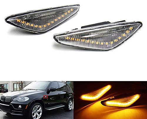 RZG 2x klare Seitenblinker LED Begrenzungsleuchten für F25 X3 E70 X5 E71 E72 X6