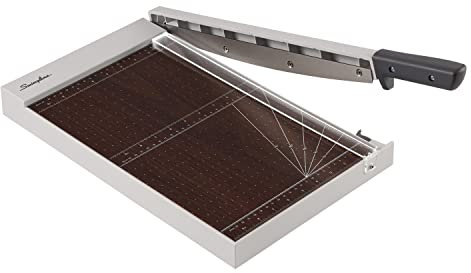 Swingline Papierschneider, Guillotine-Papierschneider, 38,1 cm Schnittlänge, 10 Blatt Kapazität, Holz, ClassicCut 1510 W mit EdgeGlow (G7010012)