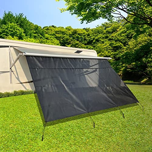 Dulepax Wohnmobil-Markisen-Sonnenschutz mit Reißverschluss, 2,4 x 2,7 m, zweite Generation verbessert Schatten und Privatsphäre. Universeller Sonnenschutz für Wohnmobile, mit komplettem Set