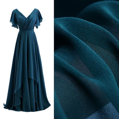 Seiden-Georgette-Stoff, 100 % reine Maulbeerseide, Tüllmaterial, 8/10/12 Momme Gaze-Stoff, Brautkleid, Stoff (54, Seidengeorgette, 10 Momme, Breite 140 cm)