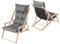 HOBBYGARDEN Verstellbare Gartenliege aus Holz mit Polster & Kopfstütze – Klappbarer Liegestuhl 53x101x94 cm | Bequeme Sonnenliege für Balkonmöbel & Terrasse | Farbe: Graphit