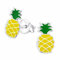 Monkimau Ananas Ohrstecker Ohrringe aus 925 Silber Schmuck Silberohrringe Medizinisch für Kinder Mädchen Damen Frauen