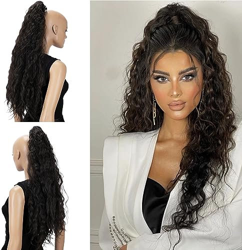 CAISHA 70cm Extralang Voluminös Gewellt Clip On Haarteil Zopf Pferdeschwanz Hitzebeständig Synthetik Braun H709