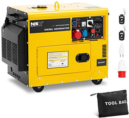MSW MSW-AVR 5000S EURO5 Notstromaggregat Diesel 4250/5000 W 16 L 240/400 V mobil AVR Euro 5 Stromerzeuger Stromaggregat Diesel