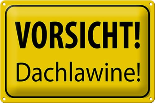 Femer Blechschild Hinweis 30x20cm Vorsicht Dachlawine Warnschild