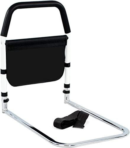 OUUTMEE bettgitter rausfallschutz Erwachsene, Handlauf am Bett aus kohlenstoffreichem Stahl mit Aufbewahrungstasche, tragbare und zusammenklappbare Sicherheitsstange, für ältere Menschen, Schwangere