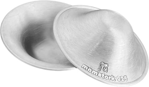The Original Silver Nursing Cups - Nipple Shields for Nursing Newborn for Sore Cracked Breastfeeding Nipples - 925 Healing Cups Soothe,Relief,Protect and Care with Suede Storage Case (Regular)