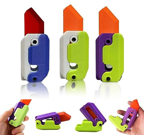 ESPRY 3D Printing Fidget Knife Toy,Gravity Knife Toy,Plastic Fidget Toys,3D Printed Plastic Knife,3D Printed Gravity Knife Fidget Toy,Turnip Knife Carrot Knife Toy (AAA)