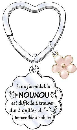 QTQTLP Porte-clés Cadeau Nounou Original - Anniversaire, Fin de Contrat et Noël