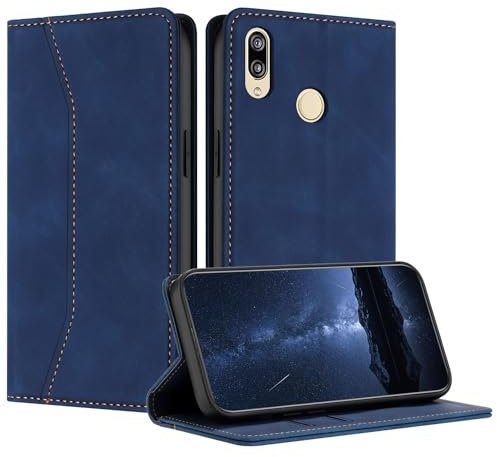 Mo-Beauty Funda para Huawei Honor 8X/9X Lite, Funda Libro de Cuero con Ranura para Tarjeta y Magnético, Tipo Libro Flip Wallet Caso Cubierta Case Carcasa Funda Piel para Huawei Honor 8X/9X Lite(Azul)