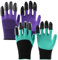 TRKETK 2 Paar Gartenhandschuhe mit Krallen, Geschenk für den Garten Hochwertige Wasserdichte Gartenhandschuhe Arbeitshandschuhe mit 8 Krallen Gartengeist Handschuhe mit Krallen zum Graben und Pflanzen