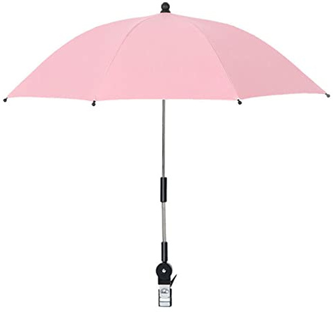 Parapluie de Chaise avec Pince, Parapluie de Poussette, Parasol Réglable avec Pince Universelle, Parapluie de Chaise de Plage, Parapluie de Fauteuil Roulant pour Chaises de (Rose)