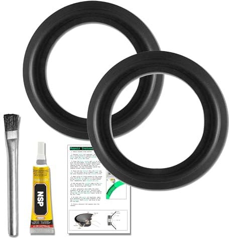 North Speaker Parts 5 Rubber Woofer Speaker Light Surrounds Repair Kit Glue UK