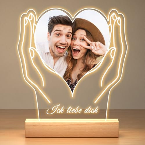 Personalisierte Weihnachts Geschenke für Frauen & Männer, Personalisierte Bilderrahmen mit Foto, Foto Geschenke Personalisiert mit Bild, Personalisiertes Geschenk für Ihn Sie Freundin Freund Paar