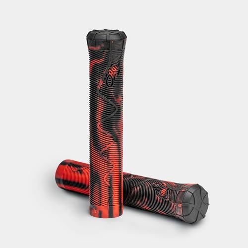 Movino Lenkergriffe Stunt Scooter Griffe 2 Stück 160 mm Thermoplastischer Gummi rutschfest Schwarz Rot