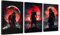 VTRXEG Japanische Samurai Bilder, Rot Portrait Kunstdrucke Poster Set, Modern Wohnzimmer Schlafzimmer Dekoration Ohne Rahmen (3x40x60cm, Samurai-2)