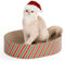 Conlun Kratzbrett Katze, Oval Kratzpappe für Katzen, Katzenbett aus Wellpappe, Lounge-Schale für Katzen zum Spielen und Ruhen, Katzenfreunde