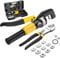 AMTOVL 8T Hydraulische Crimpzange Hydraulisch Presszange Hydraulische Kabelschuh Crimpzange 12AWG bis 2/0 mit 9 Stück Crimpformen Einsätzen 4-70 mm² zum Crimpen Schneiden