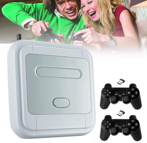 NVYAZJ Retro Game Console, HD Video Game Console with 2 2.4G Wireless Controllers, Built-in 50,000+ Games, 256G Card, Multi-language Switching, Plug and Play