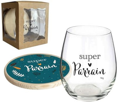 Verre et dessous de verre - Super parrain