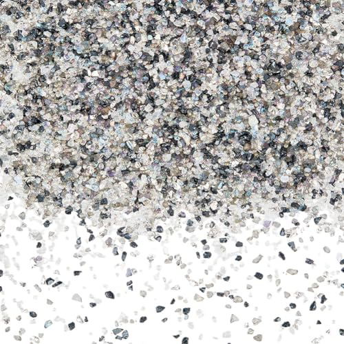SUNNYCLUE 1 Schachtel 100g Zerbrochene Glasstücke Schwarzes Zerstoßenes Glas Lose Unregelmäßig Zerbrochene Spiegelstücke Kleine Kristallsplitter Klobige Paillettenflocken Für Haare Nägel Kunstharz Vas