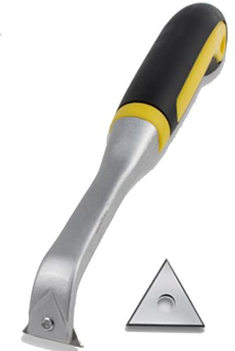 Paint Scraper Tool, Heavy Duty Triangle Precision Scraper with Ergonomic Grip, Wood Scraper for Removing Paint Glue Grout Varnish