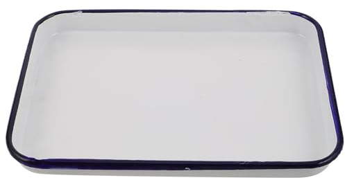 Hohopeti Bandeja Esmaltada Rectangular Resistente al Calor para Horno Antiadherente y Fácil de Limpiar para Hornear Lasaña y Cazuelas Diseño Vintage Multifuncional para Servir y Decorar