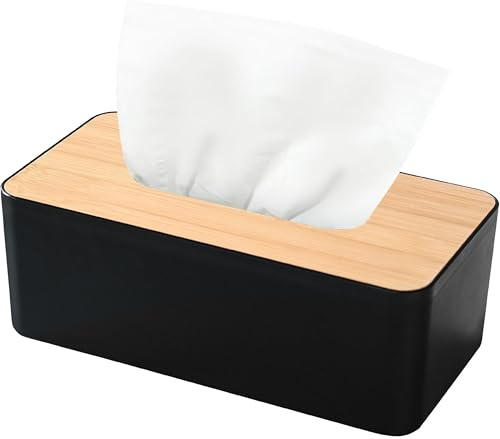 Esshogo 1 Stück Taschentuchbox, Tücherbox mit Deckelaus aus Holz, Taschentücher Box Spender, Praktische Tücherbox, Kosmetiktücherbox