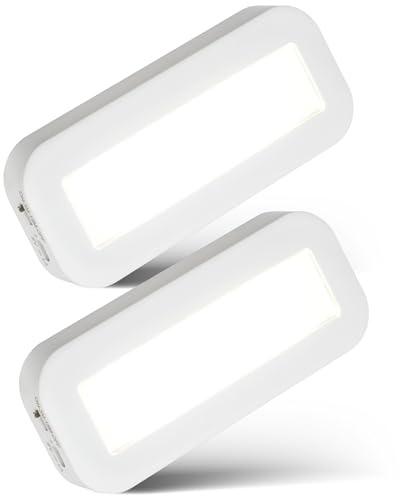 BRILONER - 2er Set LED Unterbauleuchte Küche mit Akku, neutralweißes Licht, selbstklebend, LED Leiste, Schrankbeleuchtung, Unterschrank Beleuchtung Küche, Unterbauleuchte, 15 x 6,5 x 2 cm, Weiß