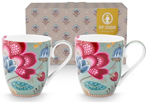 Pip Studio Blooming Tales Fantasy Blue Henkelbecher XL 0,65l Set2