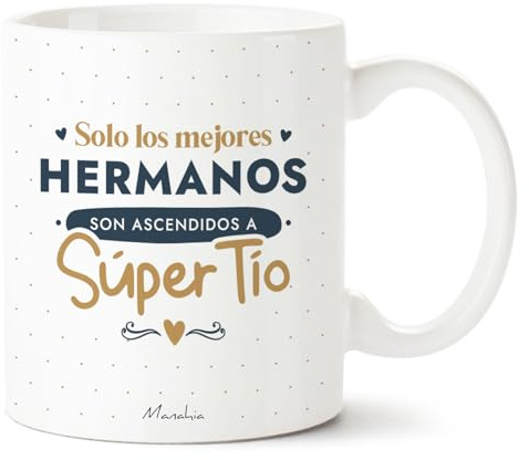 Manahia - Taza Tío - Solo los mejores hermanos son ascendidos a súper tío | Regalo Original Anuncio Embarazo, Futuro tito, Sorpresa Nacimiento | Caja Regalo Kraft