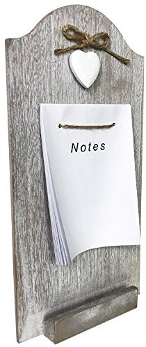 Notiztafel Notiztafel Memoboard Memotafel mit Herzapplikation und Ablage Shabby aus Holz H 30 x B 15 cm